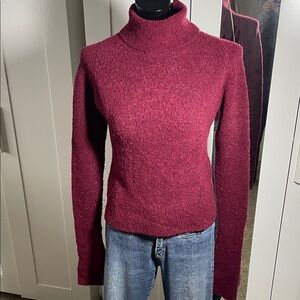 Women's Burgundy Turtleneck Sweater